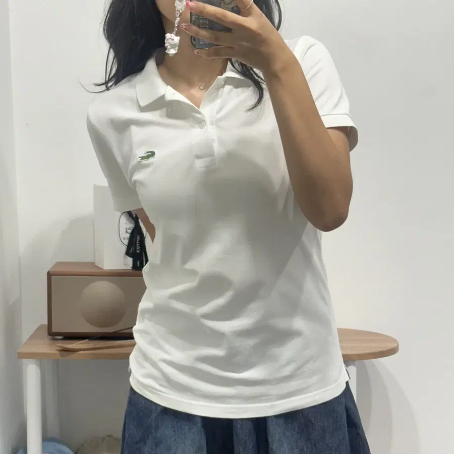 라코스테 lacoste 반팔 카라 티셔츠 화이트