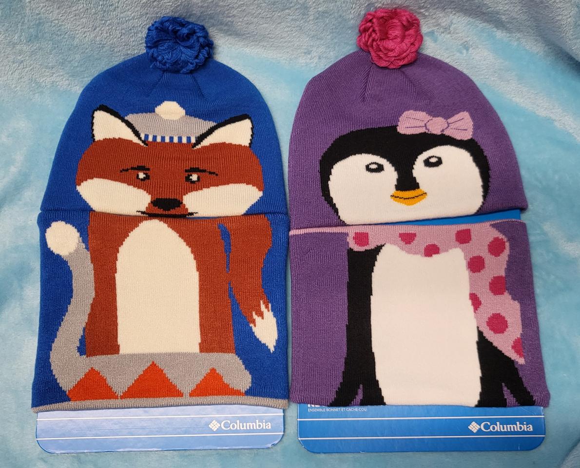 컬럼비아 스포츠웨어 토들러 유아 비니 넥 게이터 매치 세트 (새것)