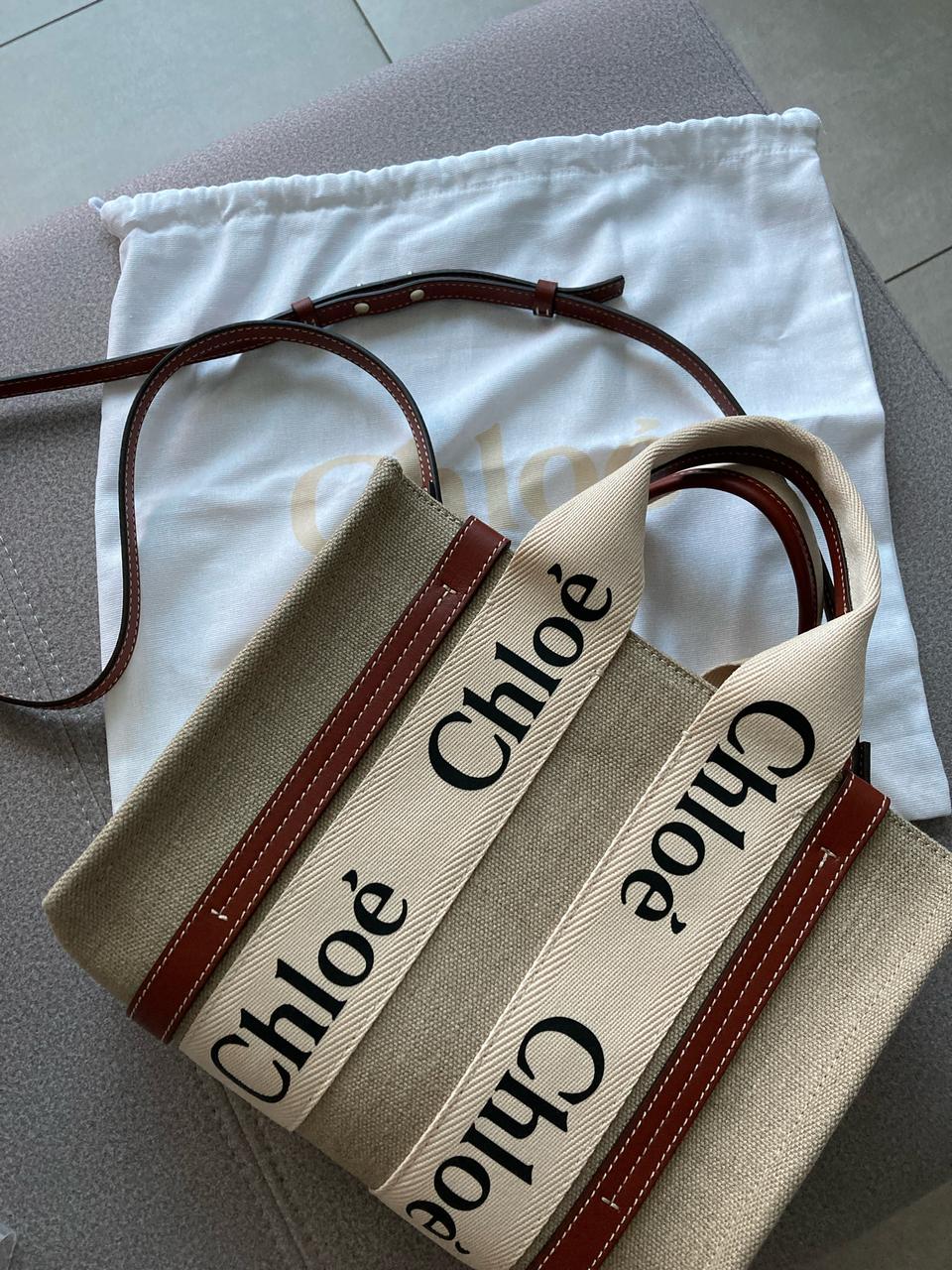 끌로에 우디 스몰 토트백