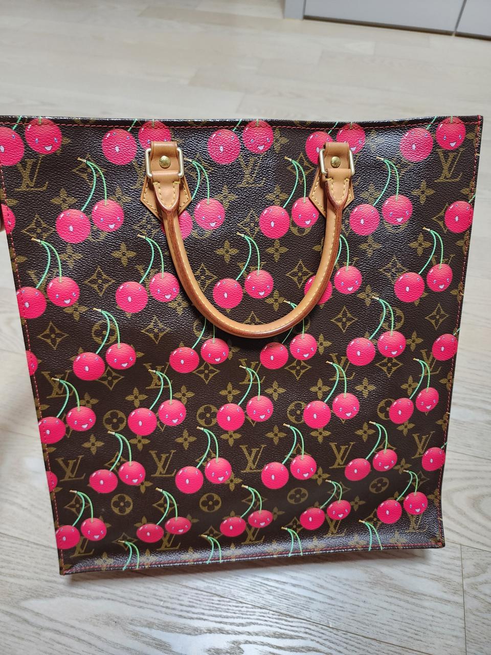 컨디션상 정품 클래식 루이비통 한정판 체리 삭플라 삭플랫 토트백