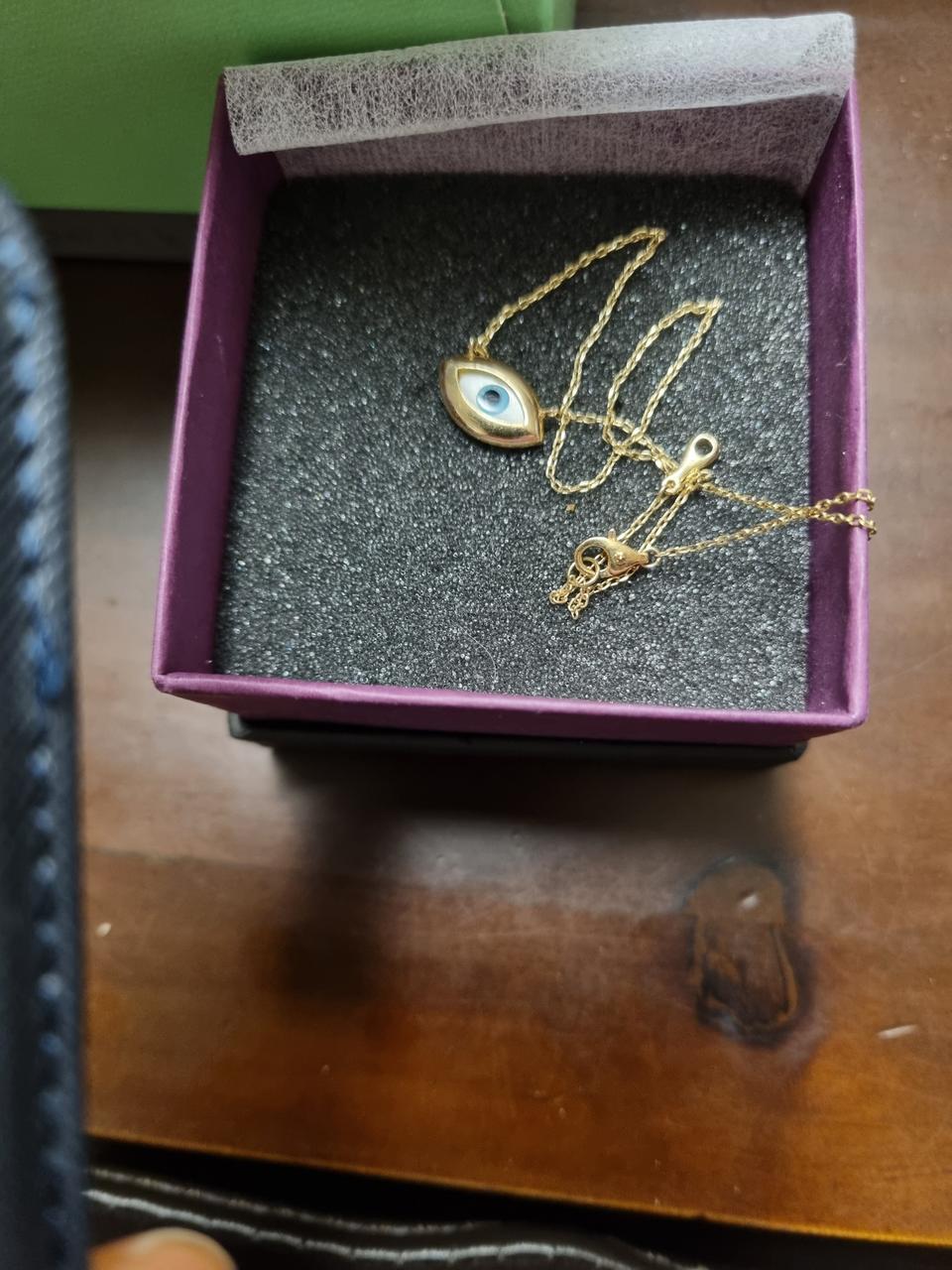 14k 옐로골드 이블아이 목걸이