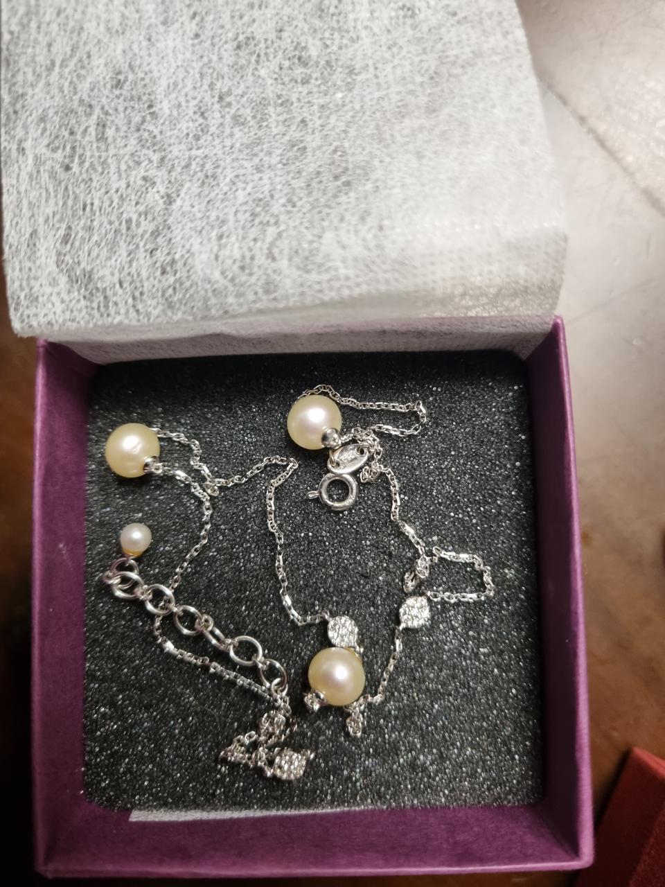 18k 화이트골드 아코야진주 목걸이