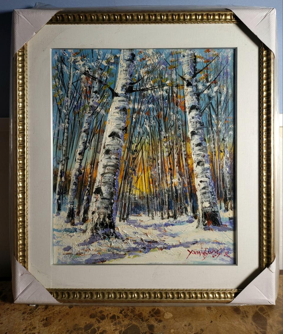 윤경식 유화 풍경화 그림액자