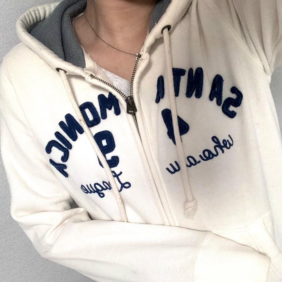 M/후아유 후드집업/브랜드/옷/빈티지/교복아우터/집업/슬림핏/크림/단종