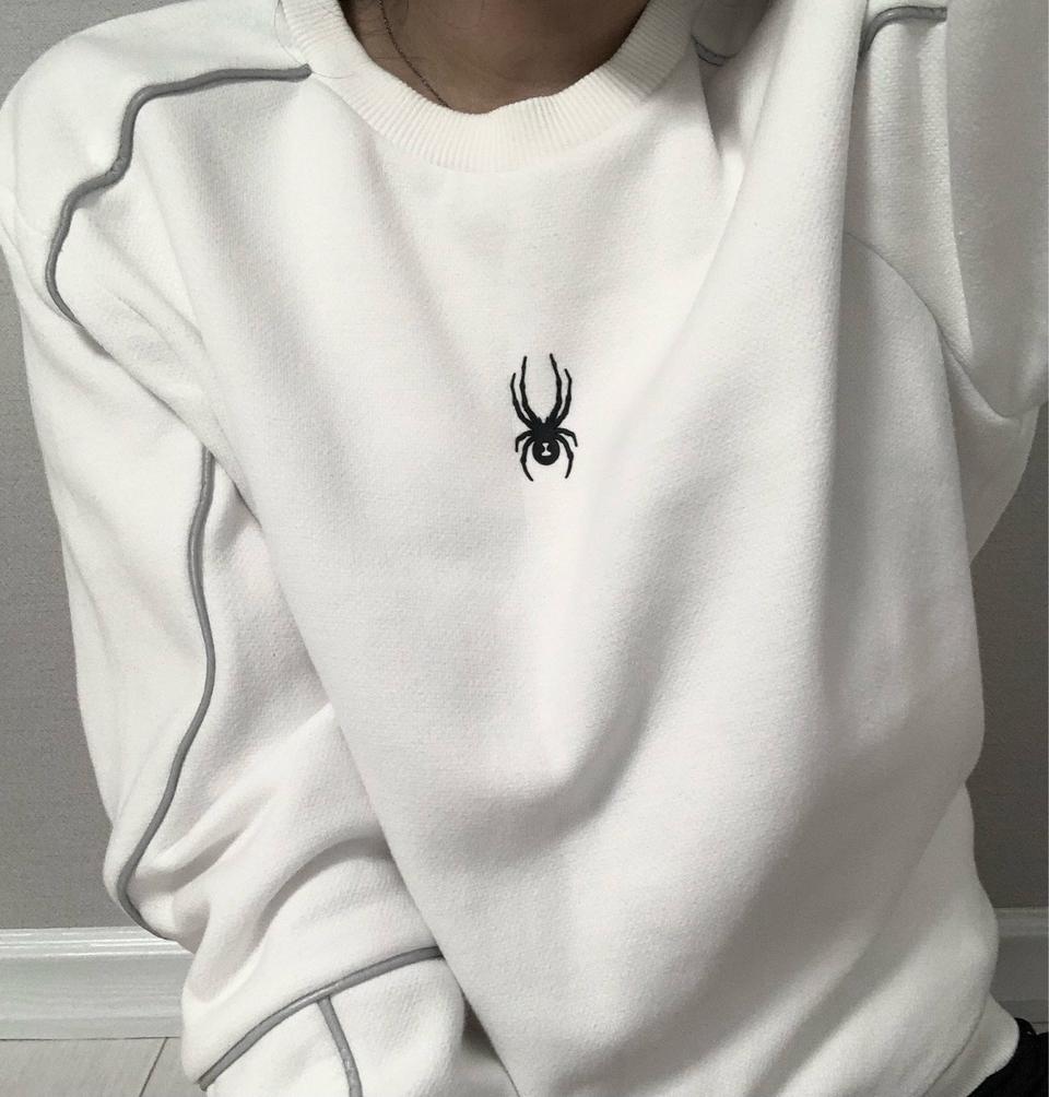 스파이더 화이트 맨투맨/브랜드/옷/교복아우터/정품