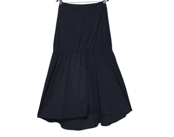 토템 코튼 블랙 언발란스 롱스커트 XS