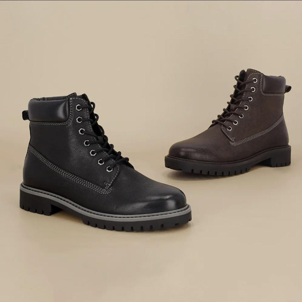 블랙/브라운 소가죽 워커 부츠 270mm 판매