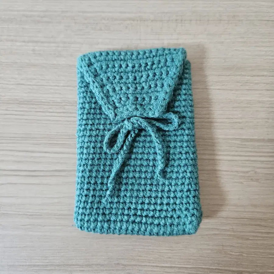 [새상품] 핸드메이드 뜨개 리본 교통카드 지갑(딥그린)