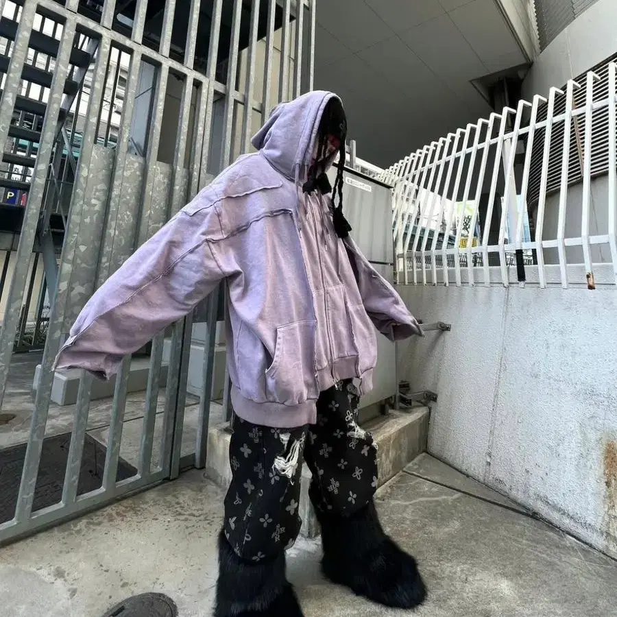 (OS) 써저리 리메이크 오버 후드재킷 lavender