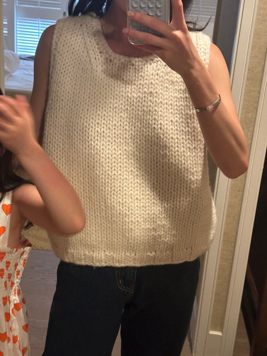 (새상품)핸드메이드 니트조끼