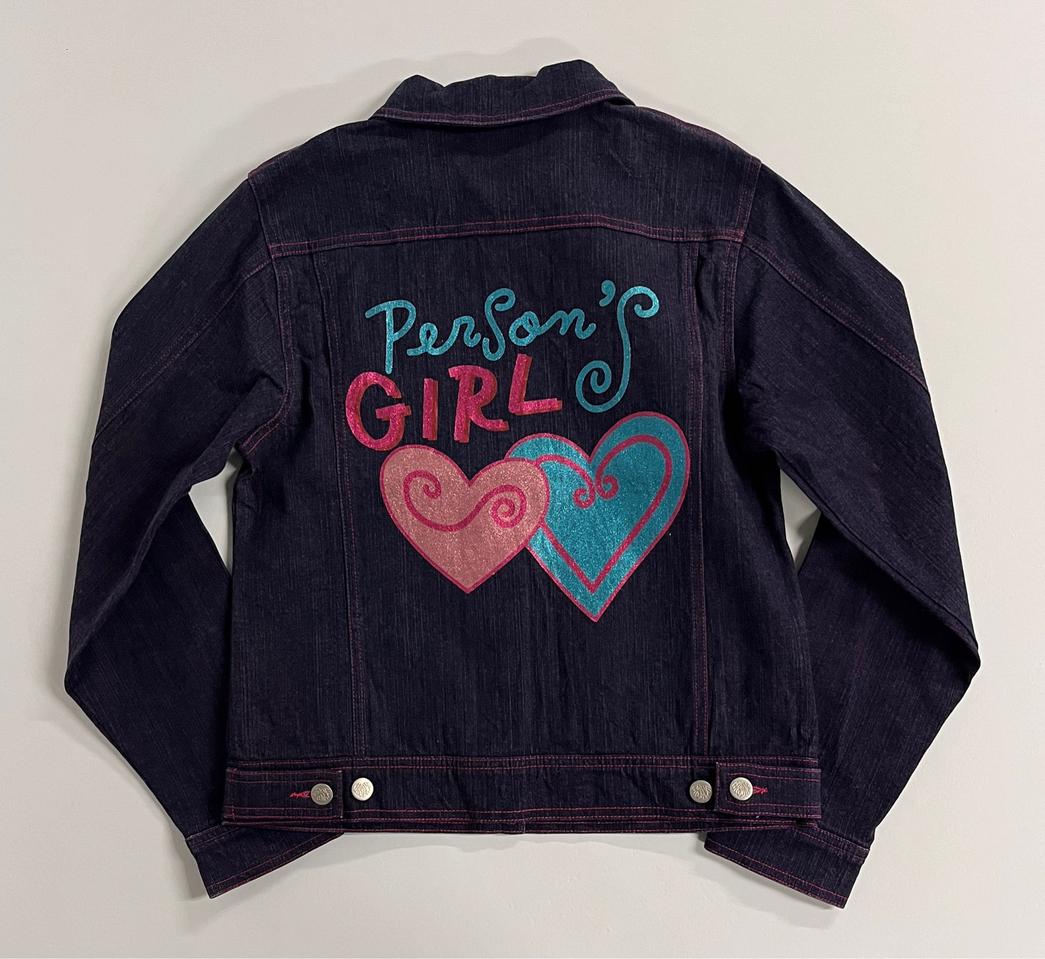 Person's girl 글리터 프린팅 데님 자켓