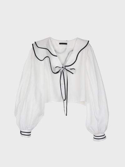안유진 착용 가연리 SADIE Blouse-White