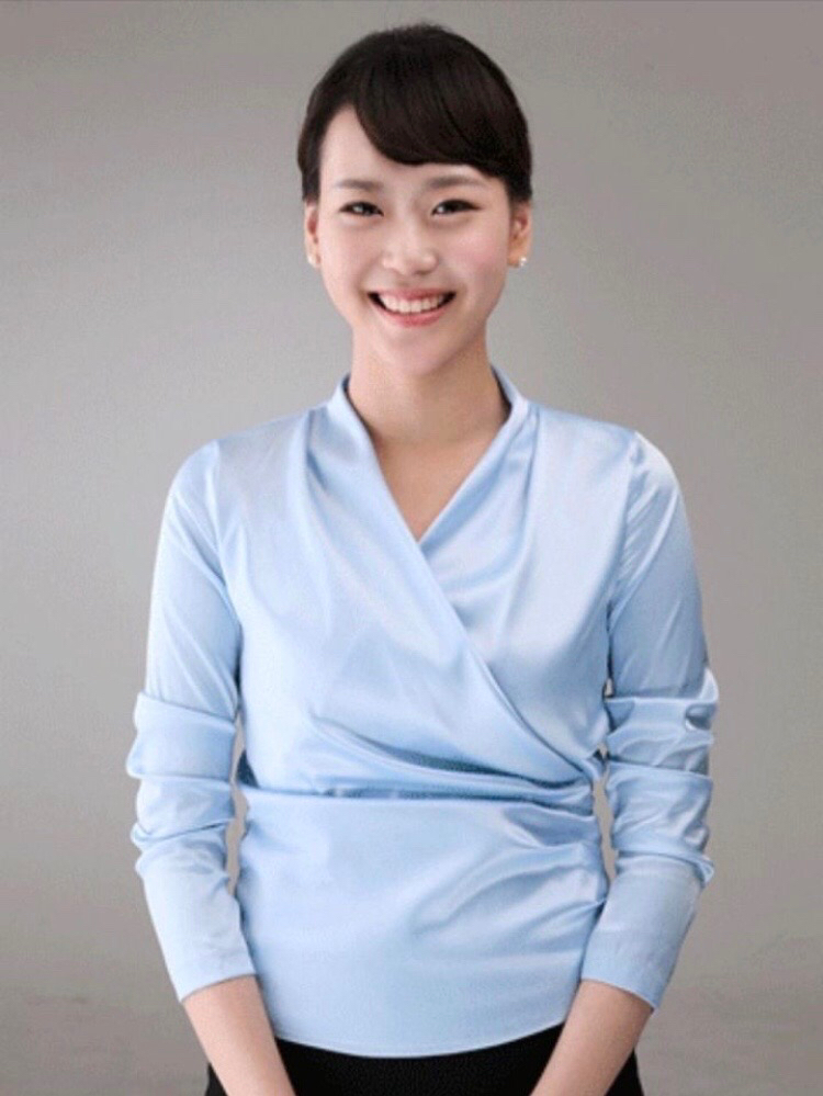 (승무원/면접) 실크 랩 블라우스