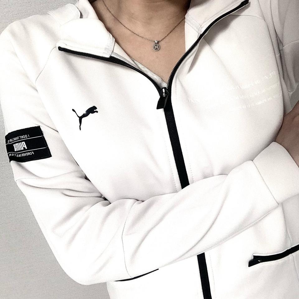 S/퓨마 여성 화이트 져지 집업/브랜드/옷/저지/아우터/푸마