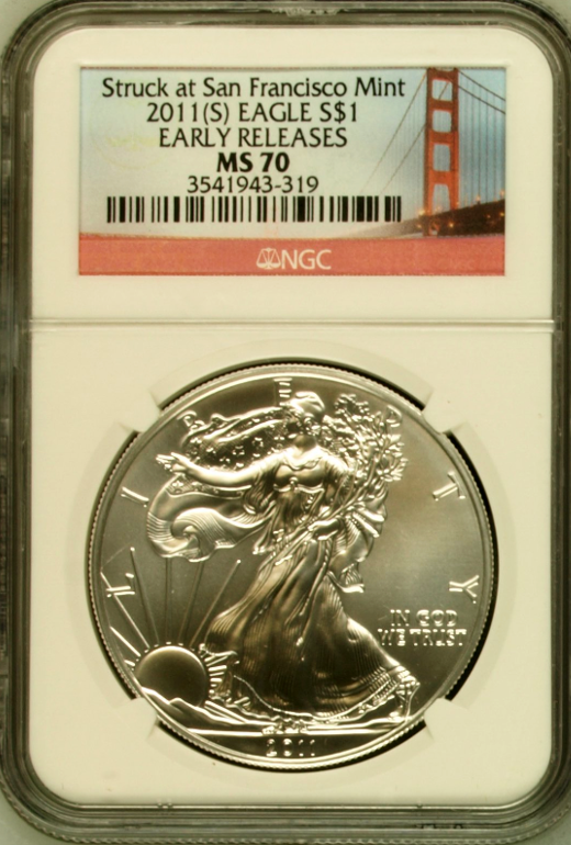미국 2011년 1달러 이글 초기 출시 NGC MS70 샌프란시스코 민트
