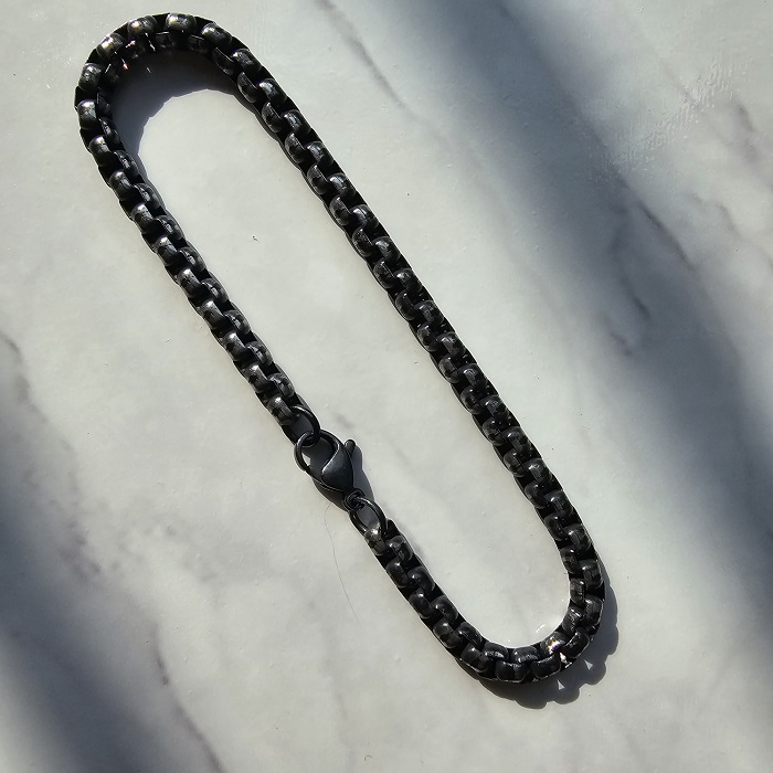 써지컬 스틸 블랙 스트랩 체인팔찌 선물