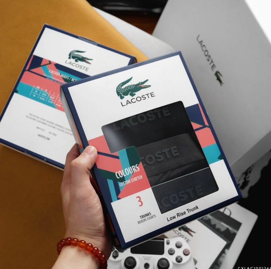 라코스테 남성 박스형 밤부 엘라스틱 허리밴드 팬티 (1팩 3매)