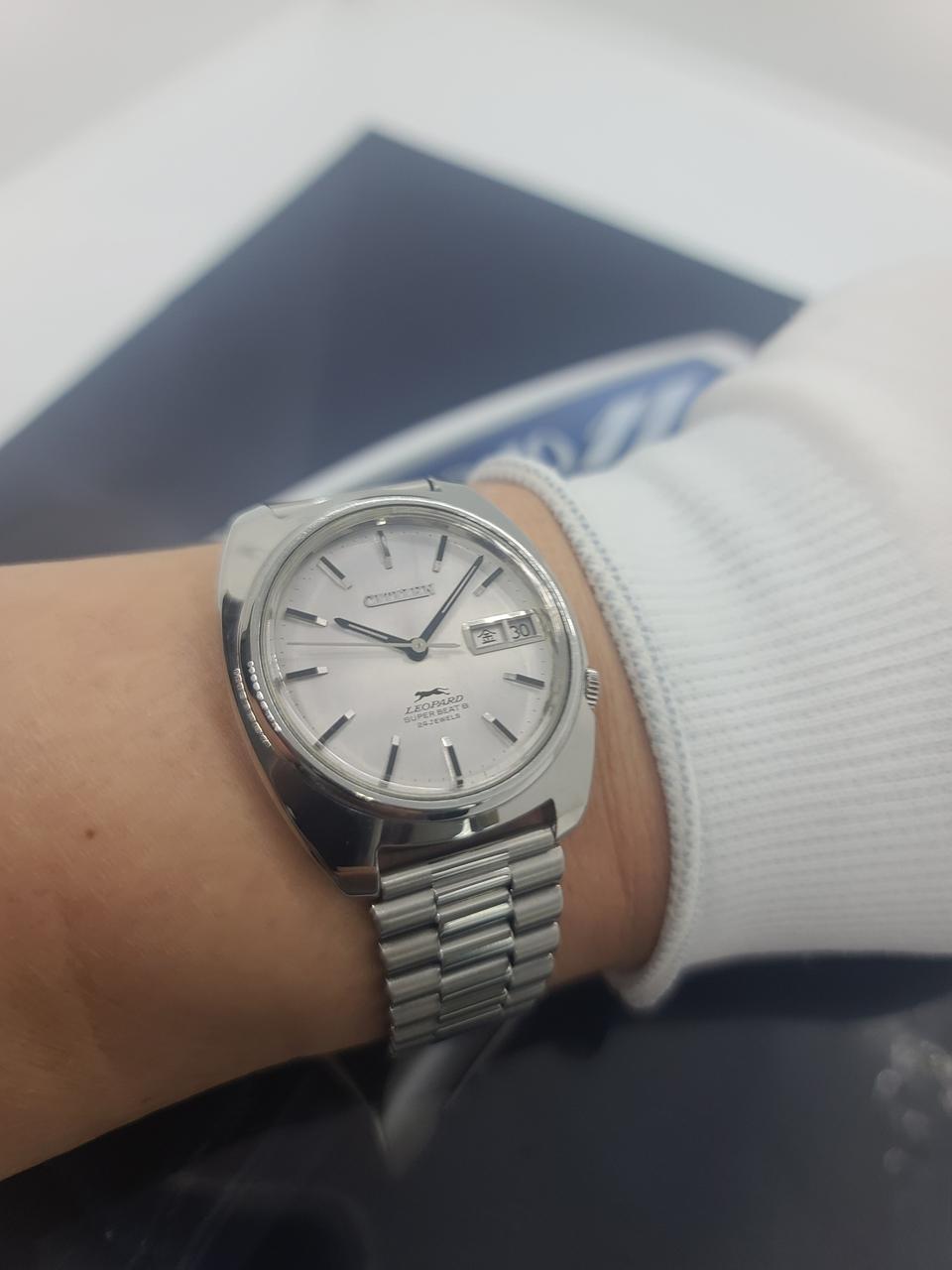 빈티지 시티즌 레오파드 남성 자동메탈 시계/정품