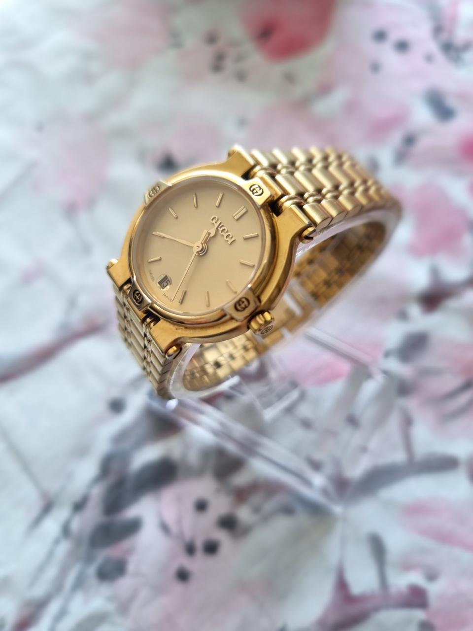 구찌 올금장 여성메탈 시계 /SWISS