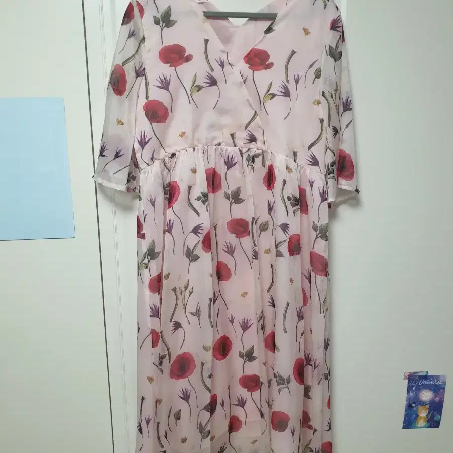 새상품 플라워 반팔 원피스