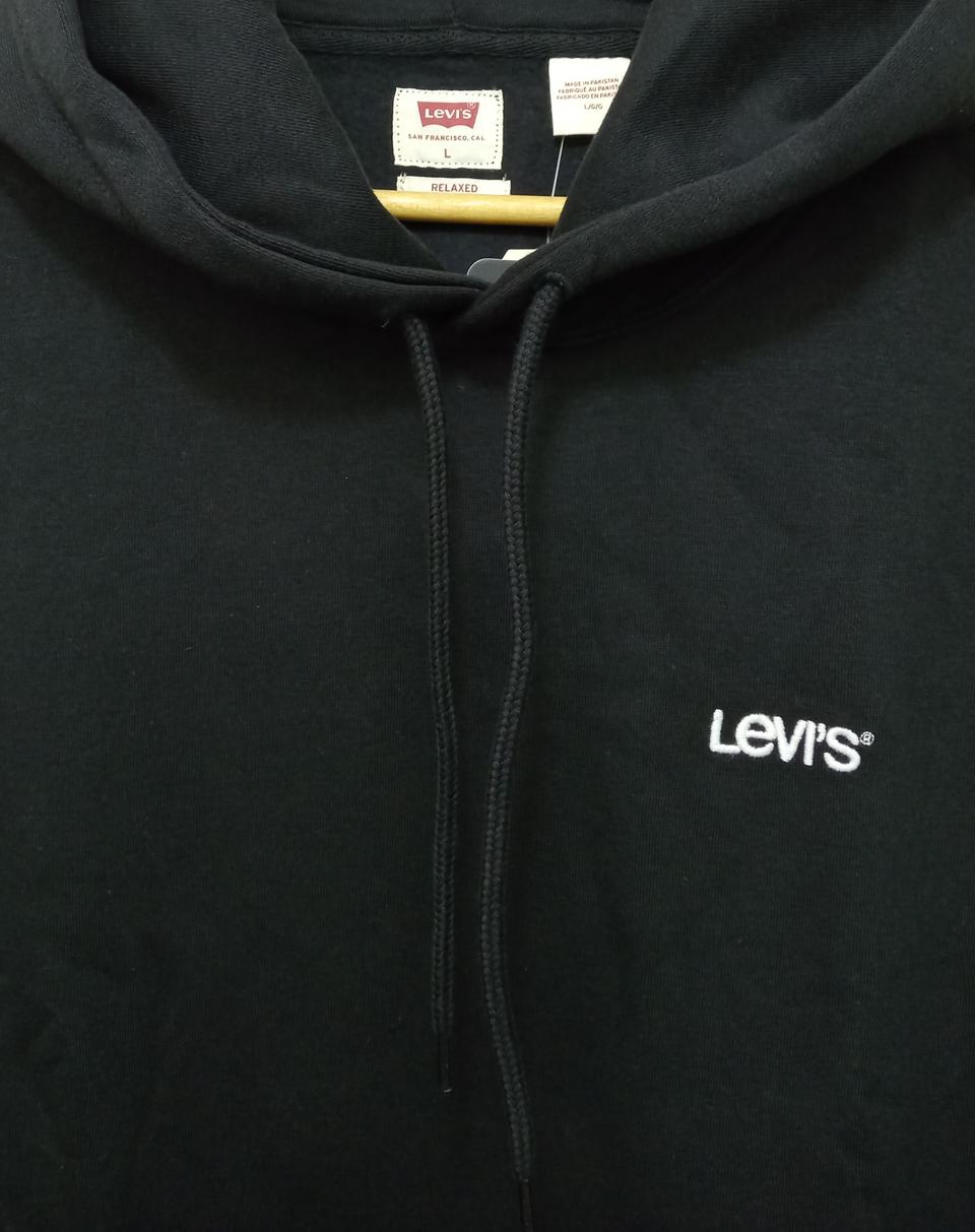 리바이스 기모 후드 티셔츠 블랙 L