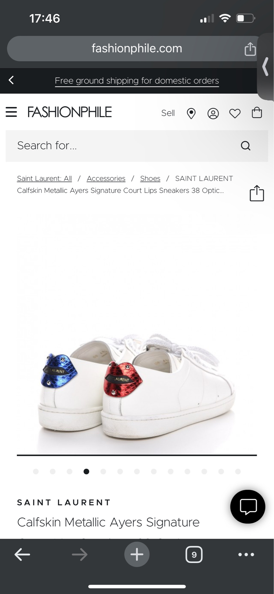 생로랑 카프스킨 스니커즈 38