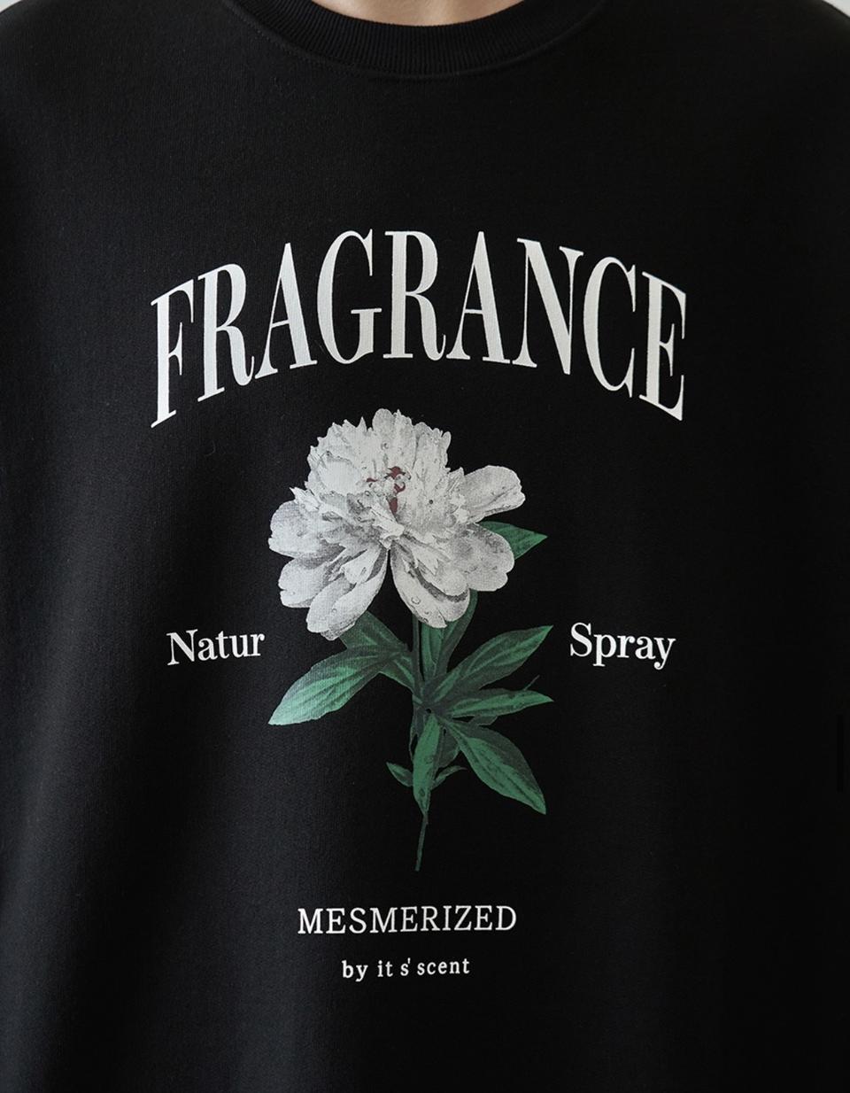 드로우핏 오버핏 플라워 프린팅 봄가을겨울 맨투맨 스웻셔츠 (블랙)