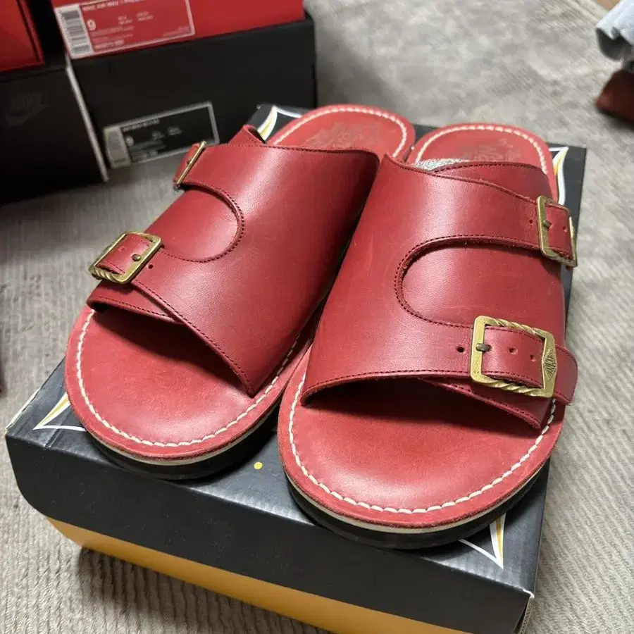 웽커스 wankers 남자 가죽 슬리퍼