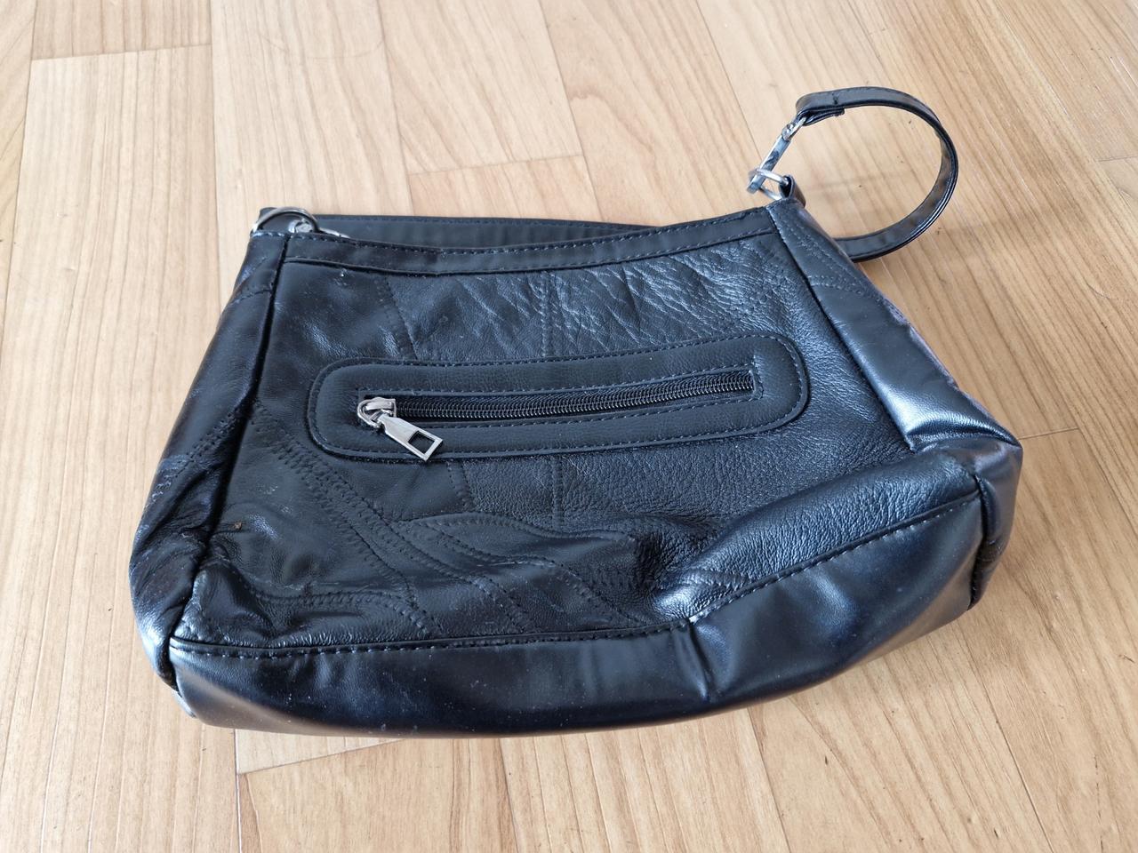 레자가죽 여성용 소형 숄더백 (검은색)