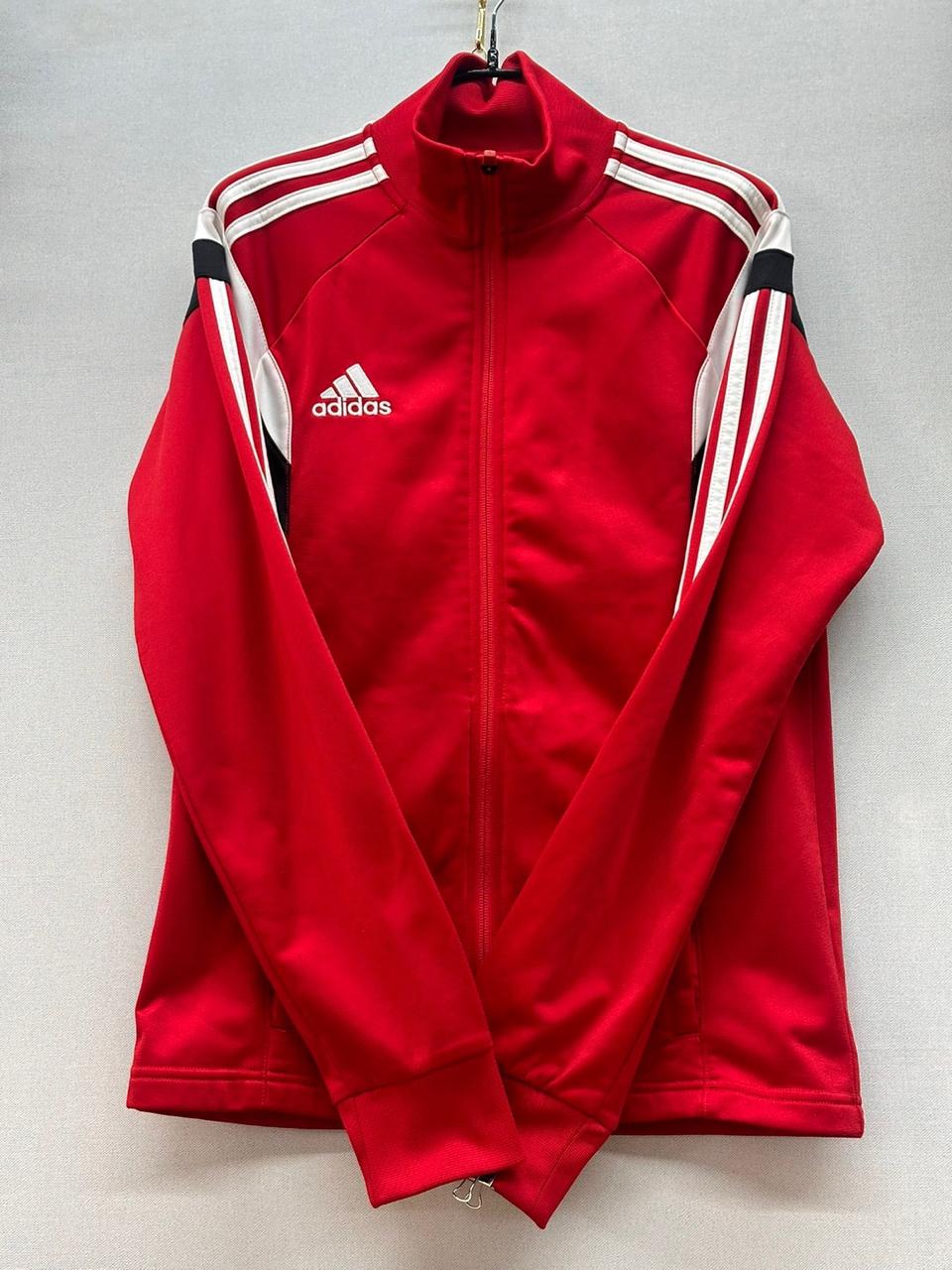 아디다스 레드 흰색삼선 95져지