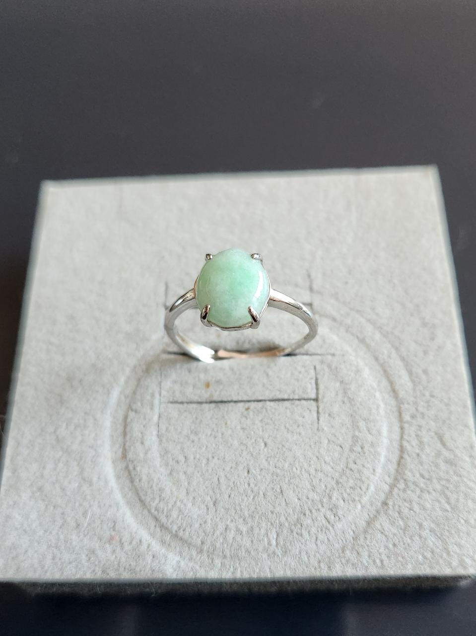 실버925 비취옥 오픈링반지