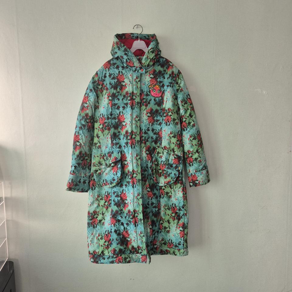 정품 오일릴리 그린멀티꽃무늬 패딩