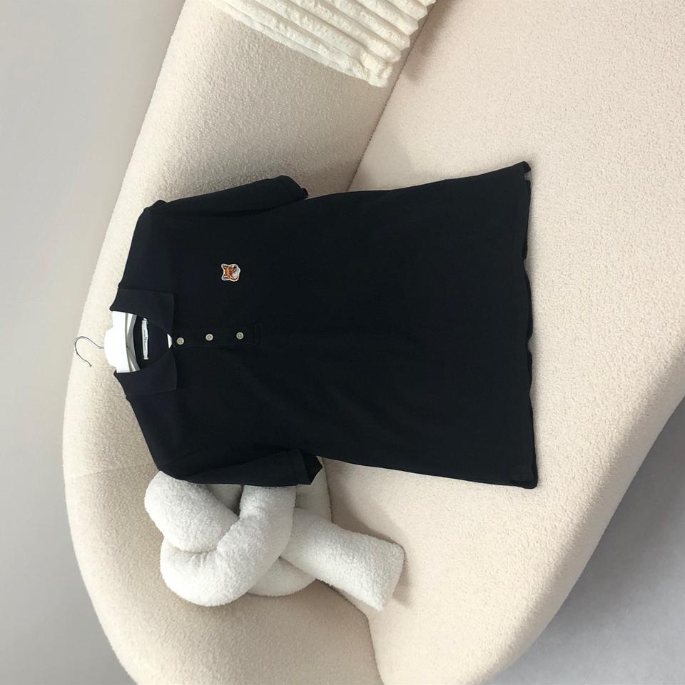 (당일출고, M)메종키츠네 로고 카라 티셔츠