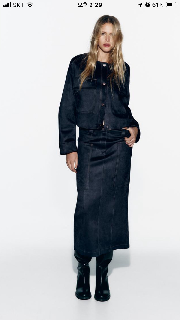 자라 스웨이드스커트(새상품)