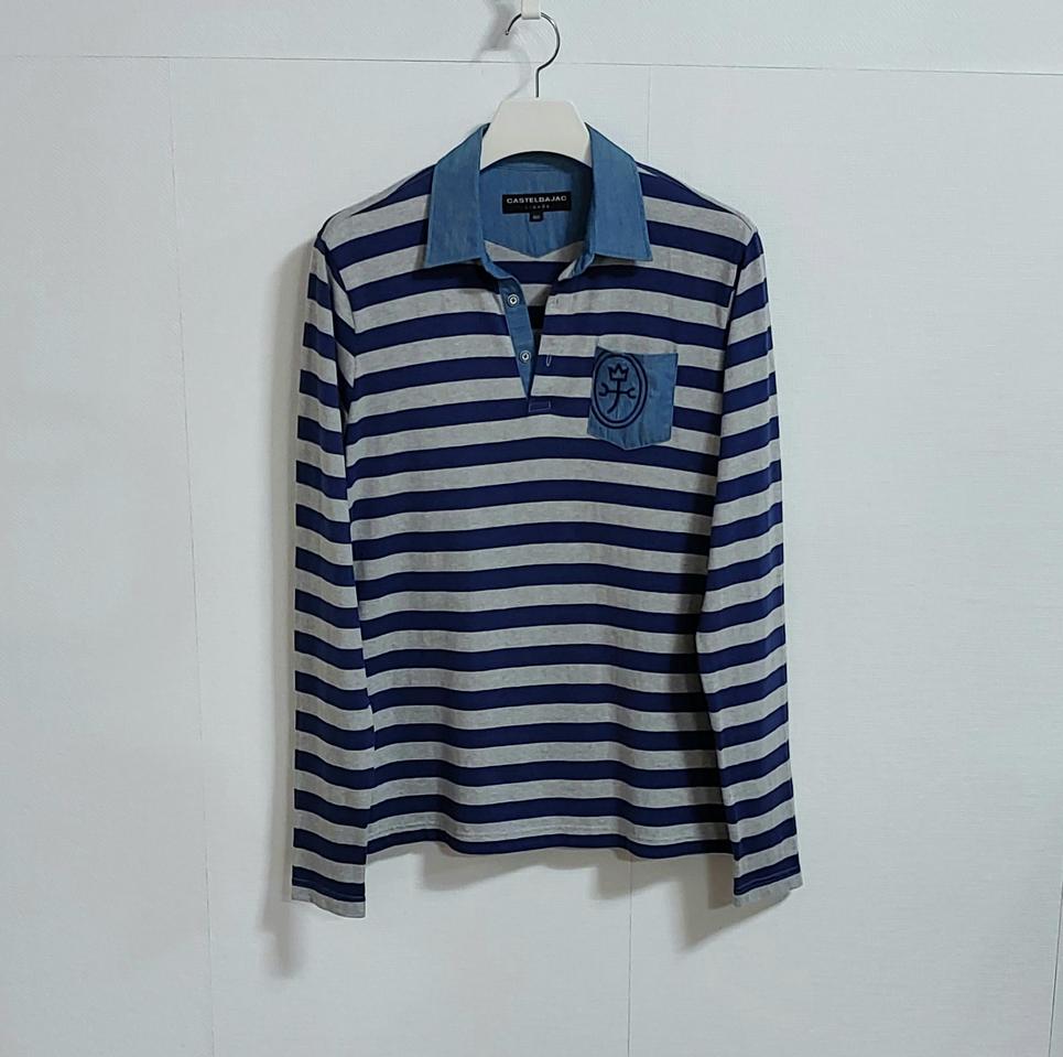 까스텔바작 데님배색 카라 티셔츠