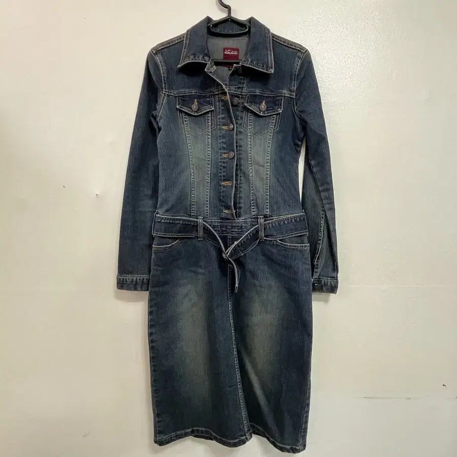 빈티지 데님 벨트 원피스