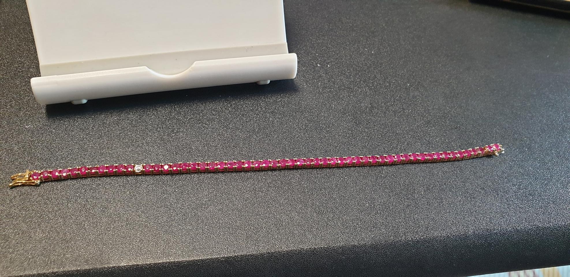 14k 루비 테니스 팔찌