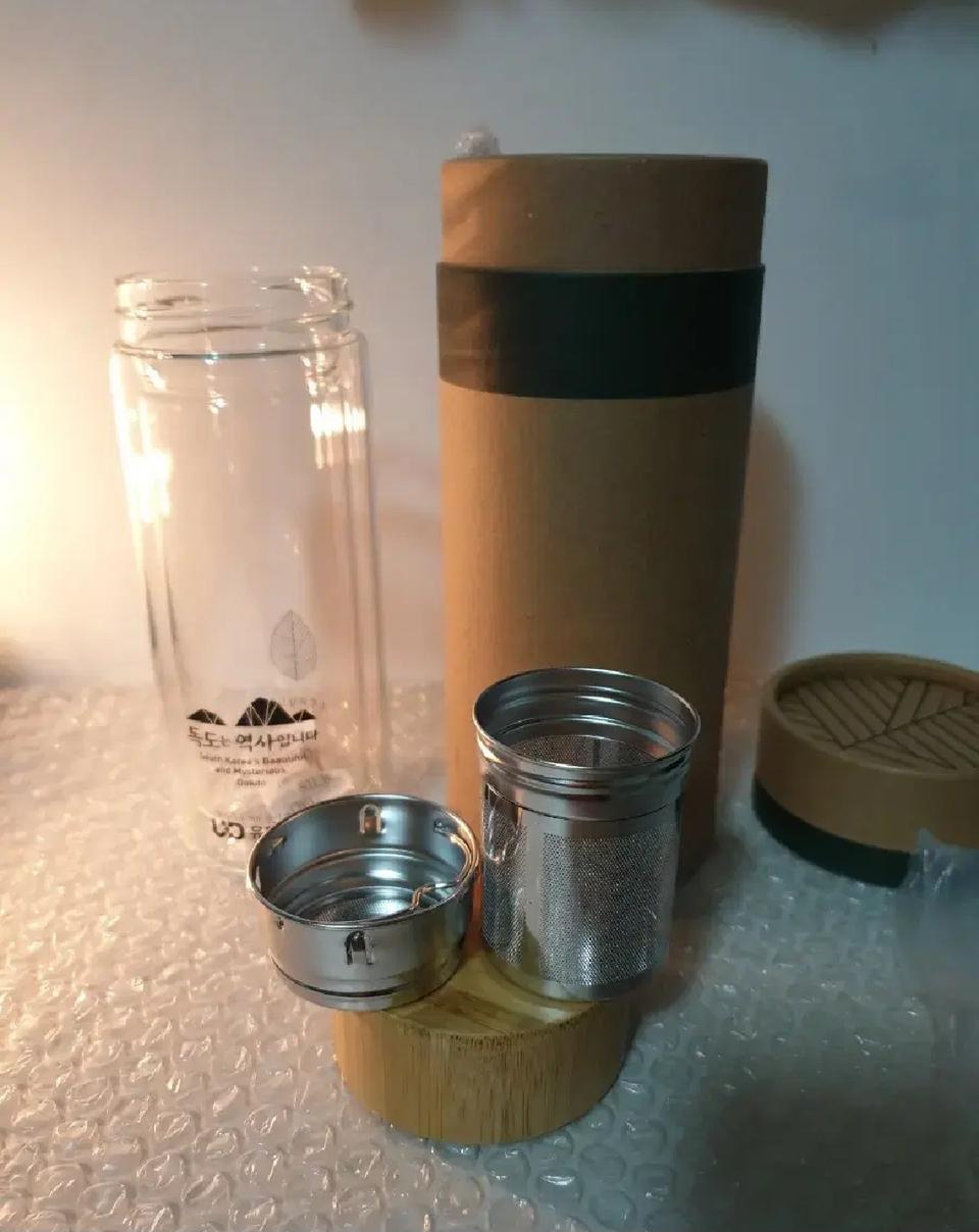 새상품- 정품 리브스 뱀부 독도유리텀블러 300ml