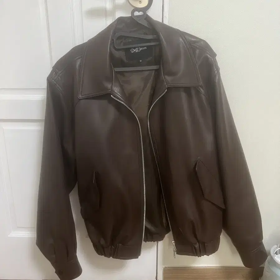 도프제이슨 비건레더 보머자켓 M