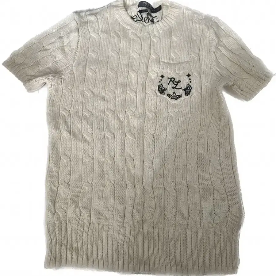 폴로 자수 반팔 니트 M