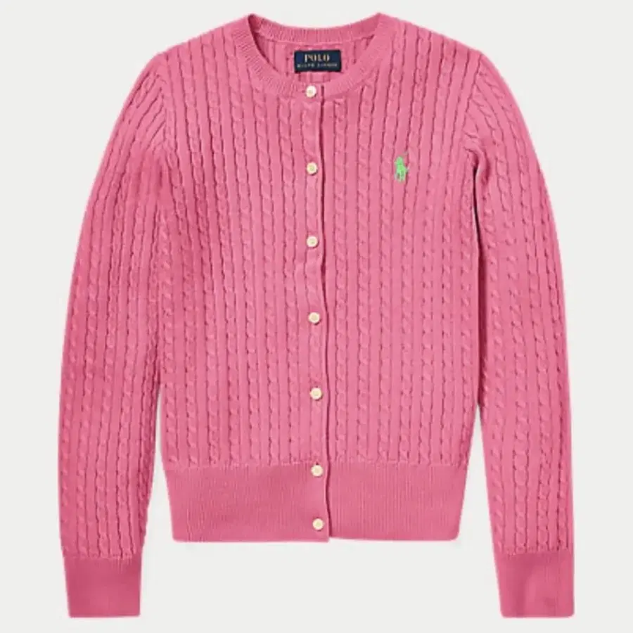 [새 상품] 폴로 걸즈 가디건 바자핑크 L