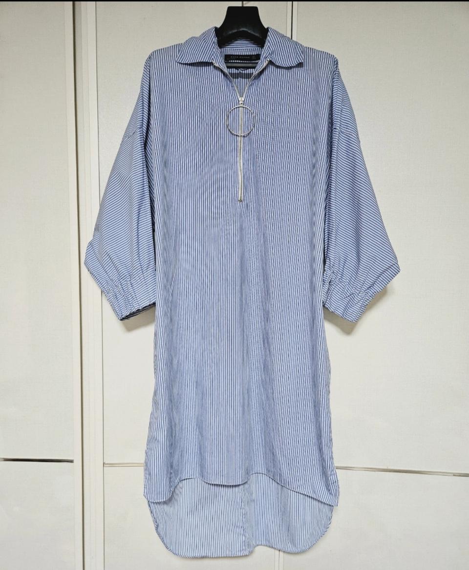 새상품급)ZARA 스트라이프 가오리 핏 셔츠 롱 원피스 판매합니다