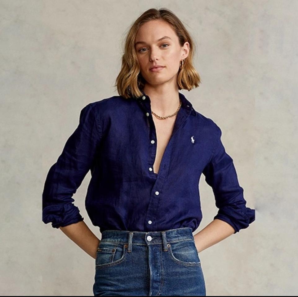 새상품) 폴로 랄프로렌 린넨셔츠 네이비 77