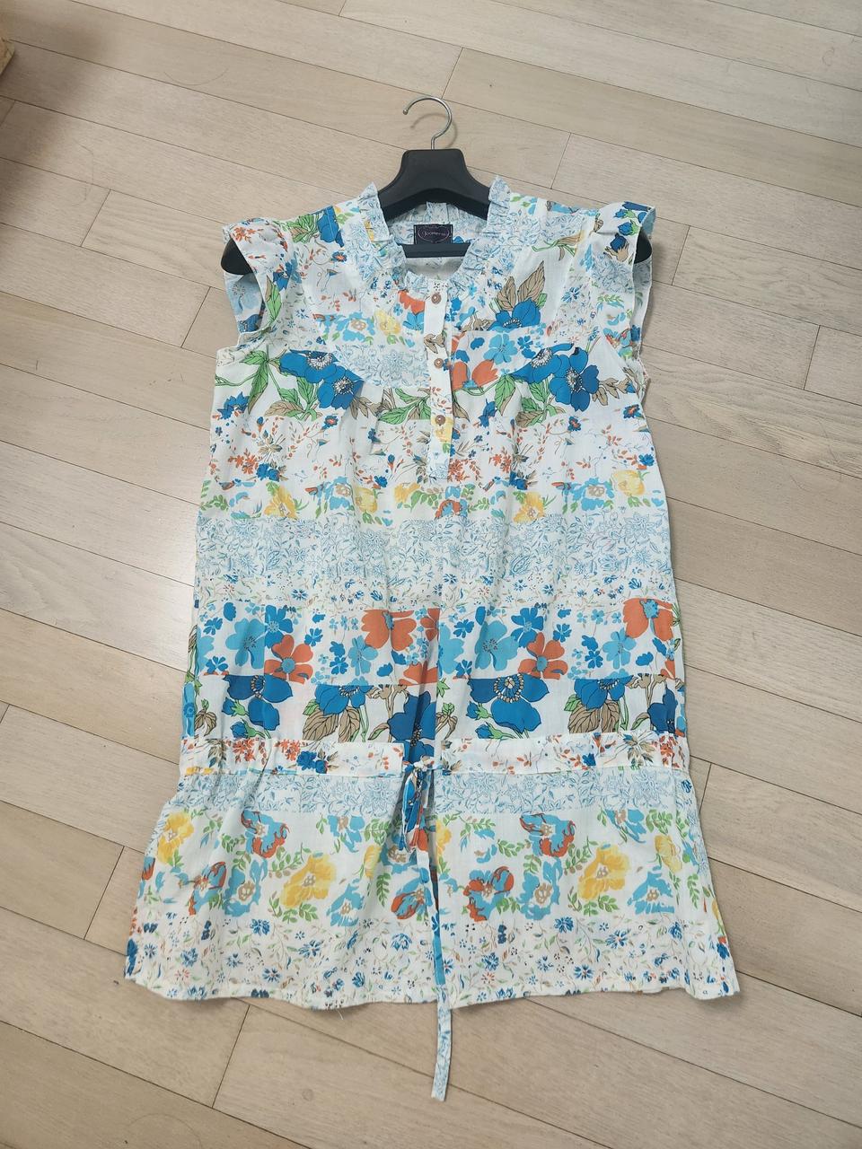 플라워 롱 블라우스