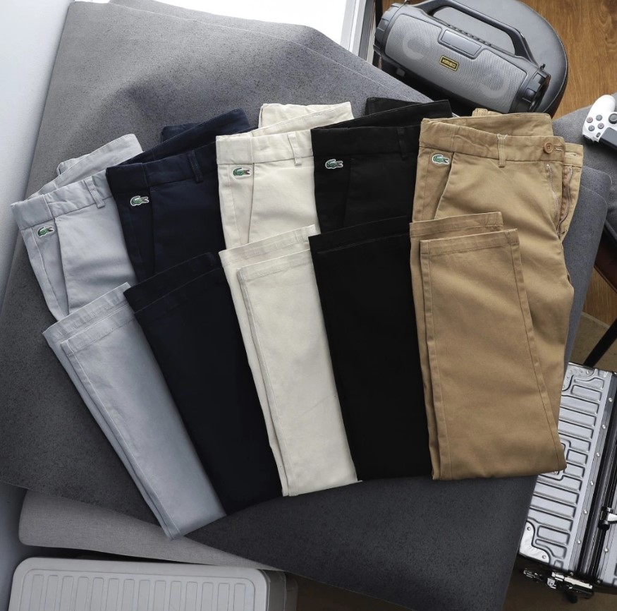 라코스테 남성 슬림핏 면 바지 2칼라
