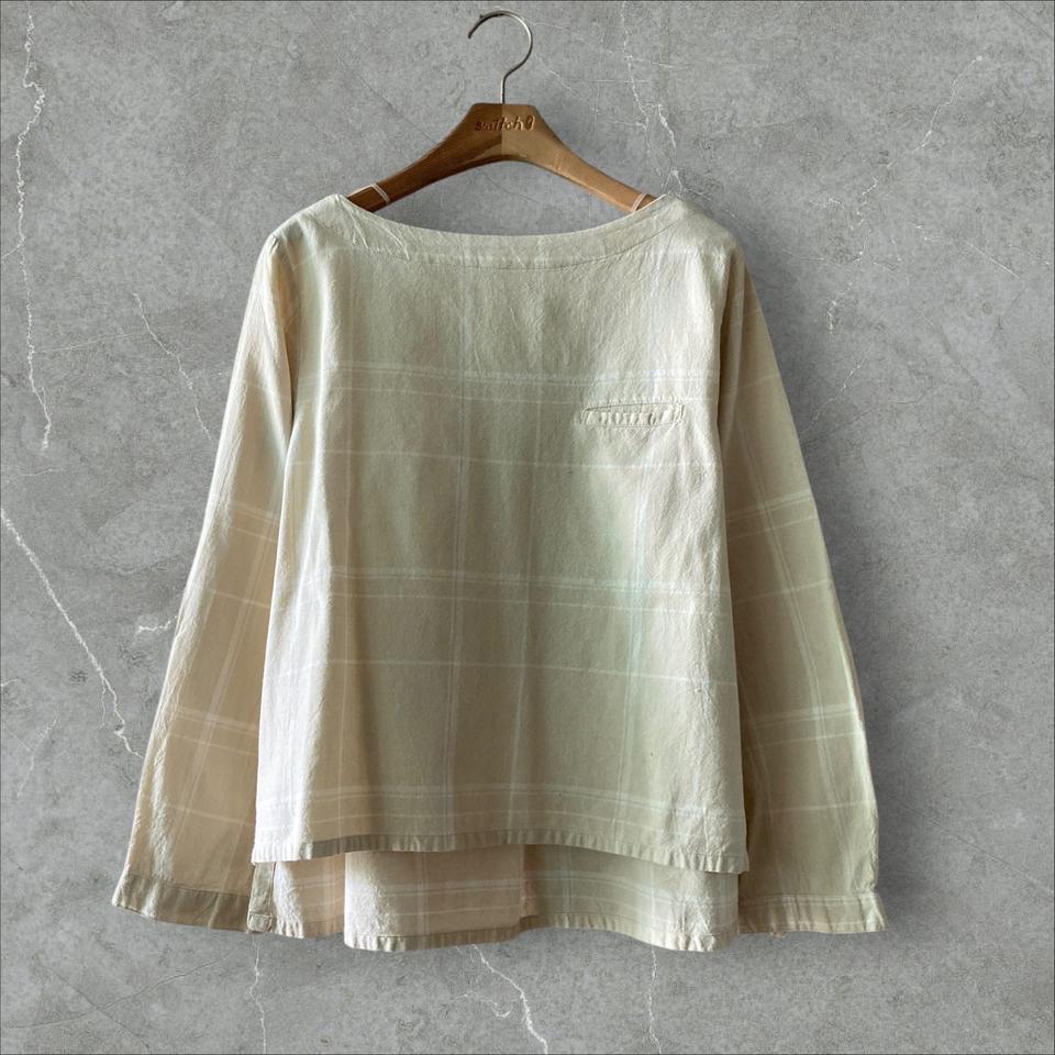 수입 보트넥 코튼 블라우스 55 66