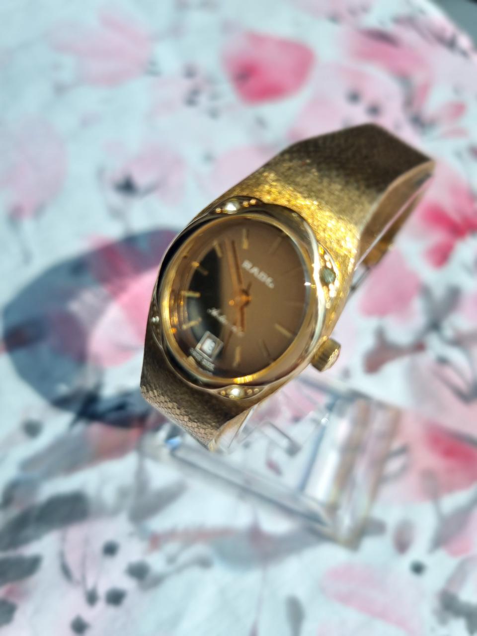 빈티지 라도 올 금장 여성 자동메탈 시계/SWISS