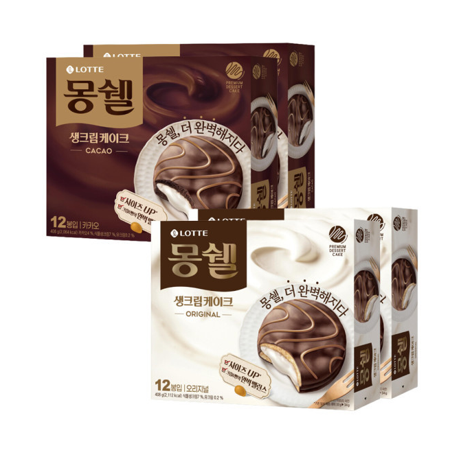 몽쉘 생크림 408g 4개(총 4곽) 카카오/오리지널