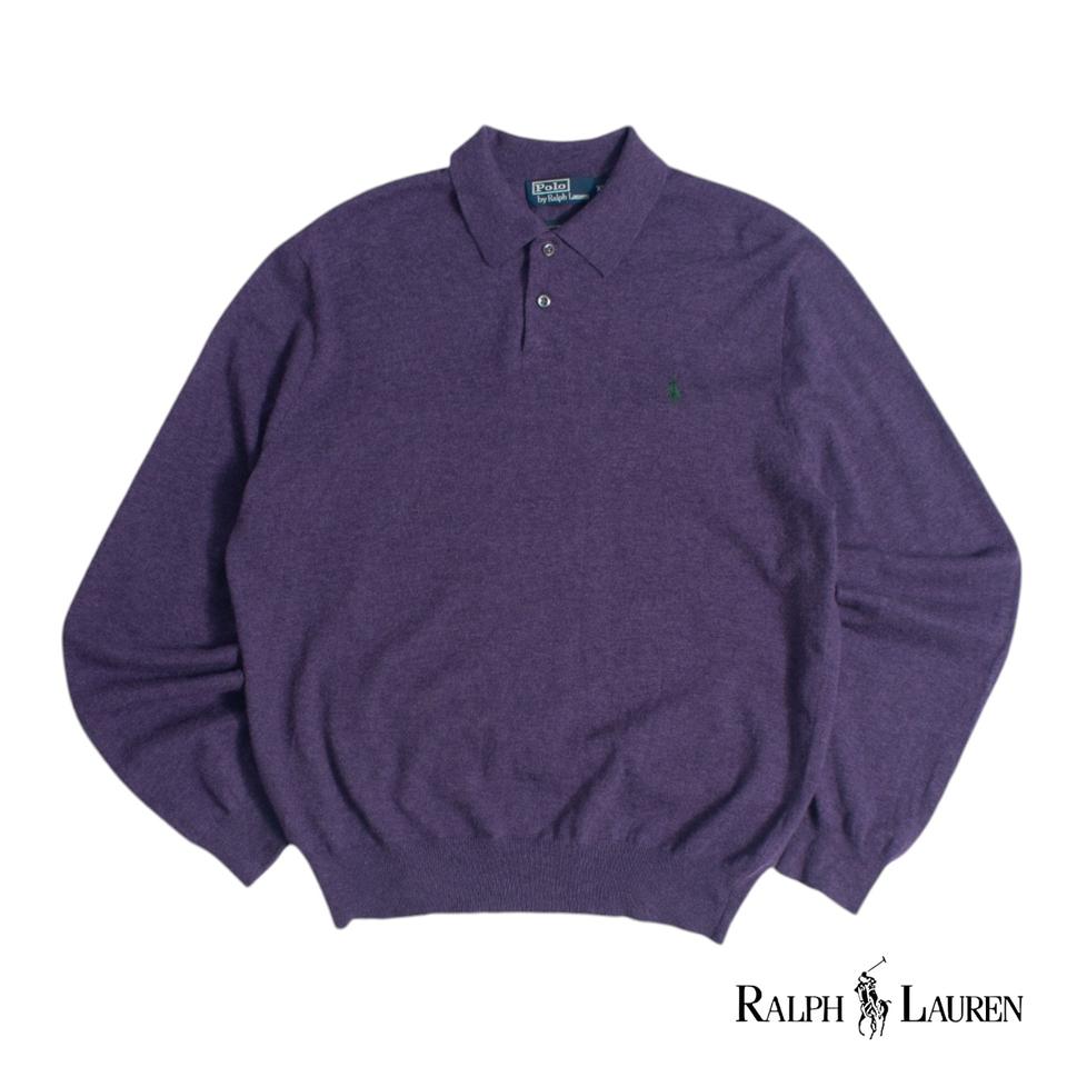 수입 빈티지 구제 폴로 랄프로렌 카라넥 오버핏 울 니트 스웨터