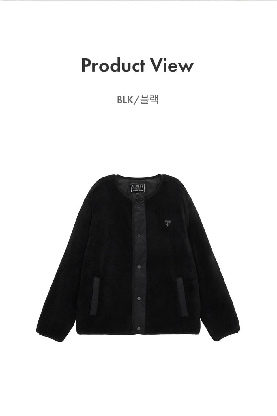 [새제품] 정품 게스 공용 보아 노카라 집업 블랙 MN4K9482